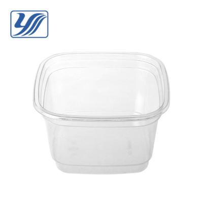 China 24oz Plastic Rectangular Disposable PET Grocery Container for sale