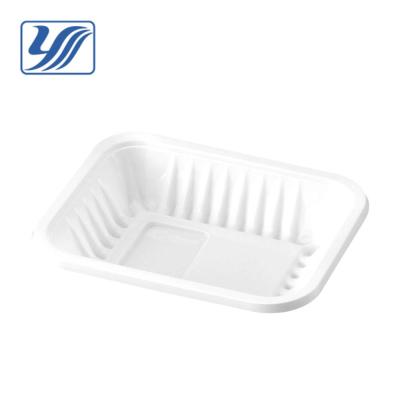 China White Plastic Food PLA Food Tray Meat Container for sale