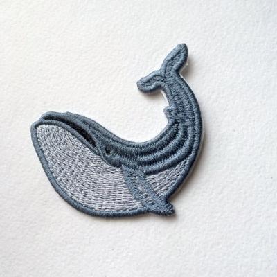 China Custom Iron On Embroidered Patches With Fish / Bear / Butterfly Shape for sale