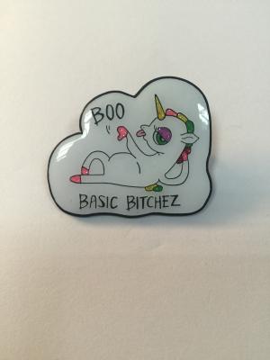 China Cartoon Custom Lapel Pin Badges Dye Black With Different Colour Glitter for sale