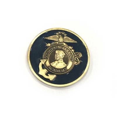 China Metal Military Custom Commemorative Coin 2mm - 3mm Thickness American Flag Logo for sale