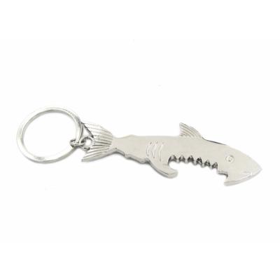 China Fördernder Laufkatzen-Münzen-Schlüsselring, Haifisch-Form-kundenspezifischer Flaschen-Öffner Keychain zu verkaufen