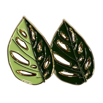 China Custom Leaf High Quality Golden Plating Soft Enamel Lapel Pin Badges With Different Colours for sale