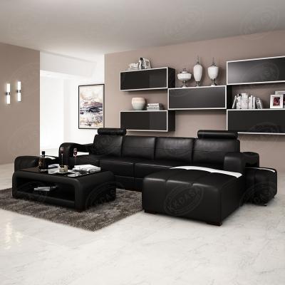 China Save Space China Modern Italian Furniture Dubai Living Room Genuine Leather Cover Sofa Set for sale