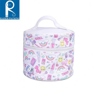 China Recyclable Custom Logo PVC Zipper Bag Round Color Portable Packaging Manufacturer Storage Bag for sale