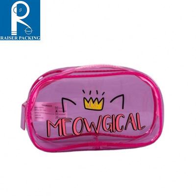 China Custom LOGO PVC Zipper Bag Cosmetic Bag Customized Microwaveable Clear Plastic PVC Bag Handbag for sale