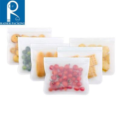 China Food Grade PEVA Material Zip Lock Leak Proof Snack Sandwich Food Storage Packaging Bags For Food Freezing for sale