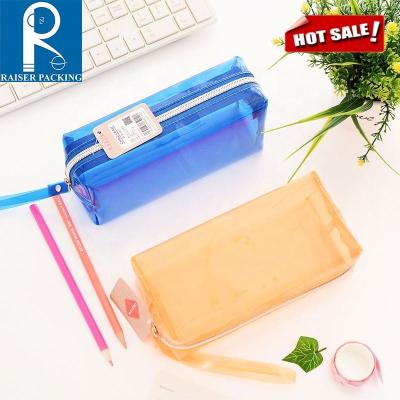 China Custom style eco friend PVC pen various pencil case designer clear environmental friendly pencil case miscellaneous bag for kids school stationery products for sale