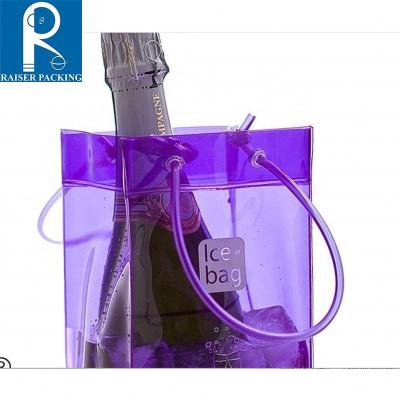 China Cooler Bag PVC Wine Bag Champagne Bottle Chiller Portable Ice Microwavable Transparent Beer Bucket Cooler Bag for sale