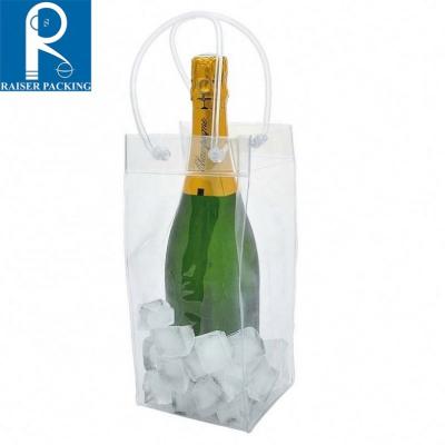 China Microwavable Custom Clear Plastic Pvc Cooler Bag For Wine Bottle for sale