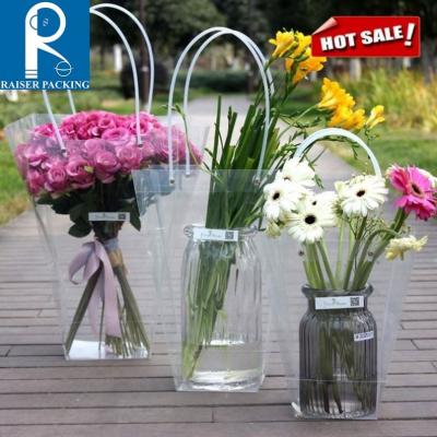 China Recyclable Made In China Plastic PVC Flower Packaging Packing Bag for sale