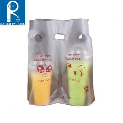 China Wholesale Recyclable Clear Drinks Plastic Shopping Bag With Custom Design for sale