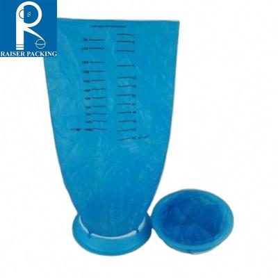 China Blue Microwavable PE Waste Disposal Bags Emesis Medical Disposable Vomit Bags With Dispensing Hanger For Travel Motion Sickness for sale