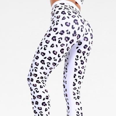 China Breathable Yoga Pants Lifting Running Fitness Legging Women's High Waist Cow Pattern Lip Print Pants Tight Sports Legging for sale