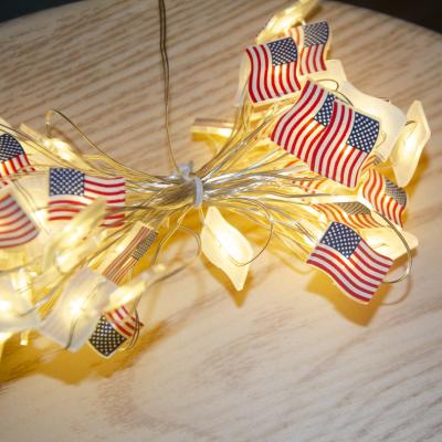 China American Flag LED String Light Nation Flag String Lights Independence Day American Flag Led String Lights for sale