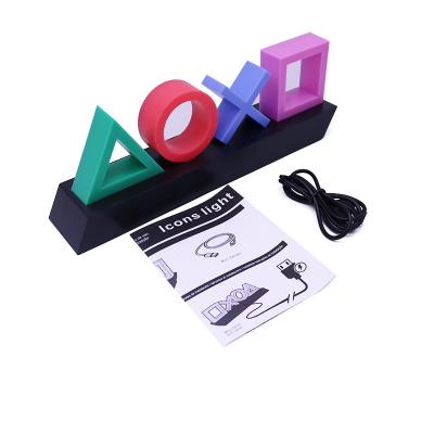 China ABS Decoration Lamp For PS4 For PS5 Game Room Icons Light Up USB Charging Sound Control LED Light for sale