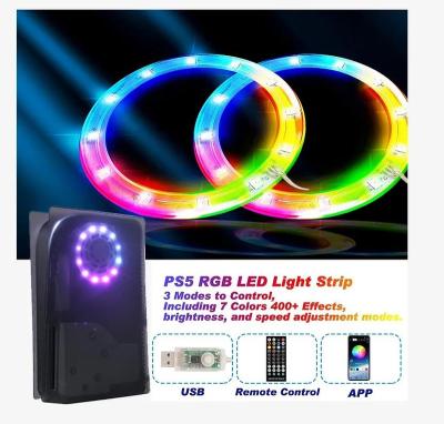 China Non-Toxic and Environmental Friendly Materials LED Strip Lights for Decoration RGB LED Ring Strip Lights PS5 Music Sync 3 Modes with IR Remote/USB/ APP for sale