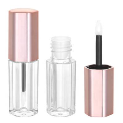 China LP011 Cosmetics Hot New Products Clear Hexagon Empty Lip Gloss Tube Container,Liquid Lipstick Tube With Brush for sale