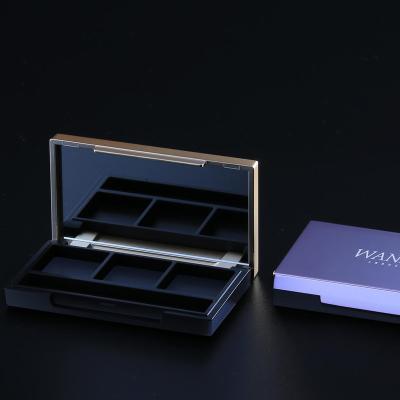 China Cheap Recyclable Private Label Customer Empty Black Square Eyeshadow Palette Container Case for sale