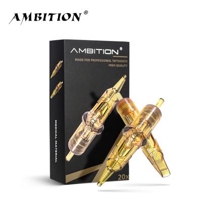 China One Box 20 0.35mm Professional Needle A+ Permanent Level Gold Ambition Tattoo Ink Cartridges Suitable For Most Tattoo Machines for sale