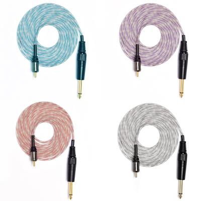 China Permanent ambition soft silicone tattoo hook wire does not stick to dust interface RCA hook wire two color pure copper wire for sale