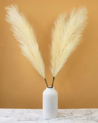 China OAP-018 Fake Silk Hot Selling White Fake Pampas Grass Artificial Pampas Grass Decor for sale