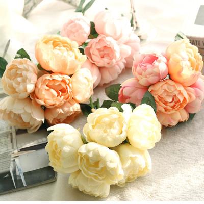 China Group Silk Peony Artificial Flower Peony Flower Wedding Rose JAFB-17 Artificial Flower for sale