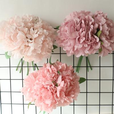 China JAFB-16 Rose Silk Wedding Flowers Bridal Bouquets Peony Flower Bouquet Artificial Flowers Silk Peony for sale