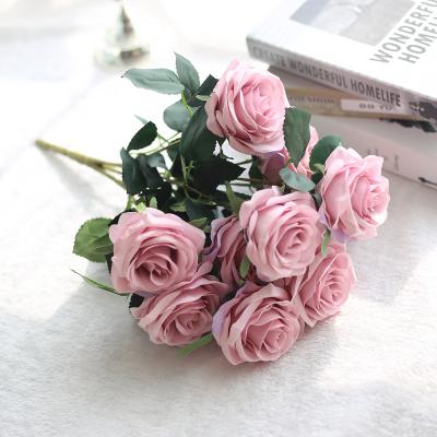 China JAFB-1 Artificial Silk Roses Wedding Flower Bouquets Bridal Flower Lies Artificial Rose For Wedding for sale