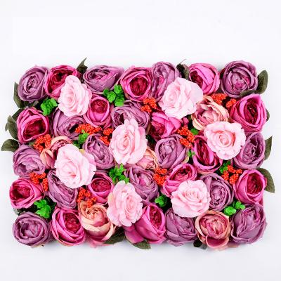 China FW-007 Artificial Flowers Silk Flower Silk Wall For Weddings Flower Wall Backdrop for sale