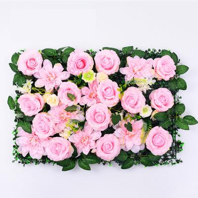 China New style FW-008 artificial silk flower silk wall panel to wedding artificial silk flower wall panel backdrop for sale