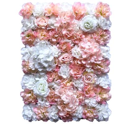 China FW-026 Decorative Silk Wedding Backdrop Panels Artificial Peony Flower Wall For Pink Flower Wall for sale