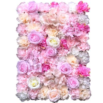 China Silk Blend Environmental Friendly Pink Color Artificial Flower Wall Wedding for sale