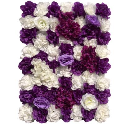 China Hot Selling Silk Mounted Flower Wall Backdrop Mix Color Artificial Flower Wedding Wall for sale