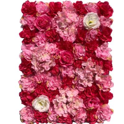 China Wholesale Price Fashion Silk Flower Wall Backdrop Fashion Artificial Flower Silk Wall Wedding For Decoration for sale