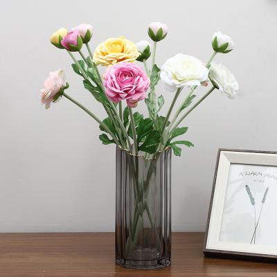 China Artificial Tea Rose Floral Flocked Roses Flower Rose For Home Decor Artificial Flower Silk Flowers JAF-21 for sale