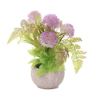 China Wholesale Front Door /Wedding/Christmas Decoration AGP-026 Artificial Plastic Dandelion Plant Potted Artificial Pots For Office Decoration for sale