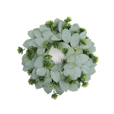 China Front Door /Wedding/Christmas Decoration FW-09 Eucalyptus Braids Artificial Eucalyptus Flower Wreath For Christmas Decoration Door Wreath for sale