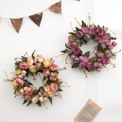 China Wholesale Front Door /Wedding/Christmas Decoration FW-14 Peony Garland Artificial Flower Silk Garland For Wedding Home Decoration for sale