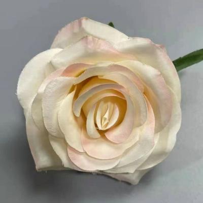 China Hot Sale FH-007 Silk Rose Flower Big Head Rose Heads Flower Silk Rose Flower Head For Home Decoration for sale