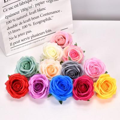 China FH-012 Artificial Silk Rose Flower Heads For Wholesale Silk Rose Flower Heads Wedding Decoration for sale