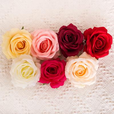 China Wholesale Artificial Silk Rose Flower Head For Wedding Flower Heads Decoration FH-013 for sale