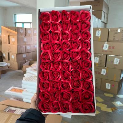 China JSF-003 50pcs Soap Flower Soap Flower Heads Soap Rose Heads For Soap Rose With Box for sale