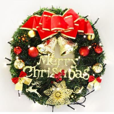 China JFW-042 60CM Large Hot Sale PVC Christmas Wreath Artificial Christmas Wreaths For Front Door for sale