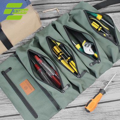 China 2021 Wholesale Customized New 16 Amp Portable Backpack Tool Storage Bag Canvas Car Kit Car Tool Bag for sale