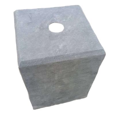 China For outdoor stone blue lime garden parking low block with hole bluestone bollard plinth factory sale directly for sale