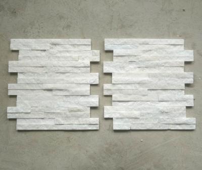 China For Wall Decoration Cheap White Quartzite Cultured Stone Veneer Ledge Stone Stacked Decorative Wall Cladding Wall Panel Whole Sale for sale