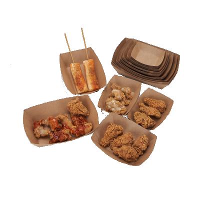 China Disposable Custom BBQ Food Tray Chicken Snack French Fries Printed Disposable Kraft Paper Lunch Box Ship for sale