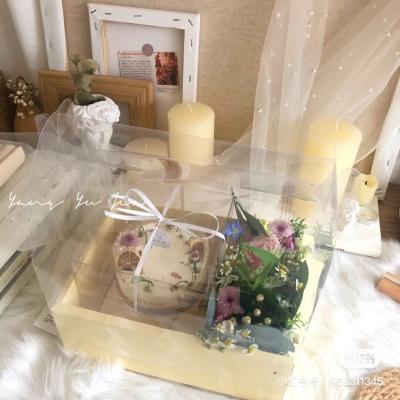 China Luxury Recycled Materials Women Lady Transparent Plastic Compartment Valentines Day Gift Box Bouquet Packaging Flower Portable Boxes For Girl for sale