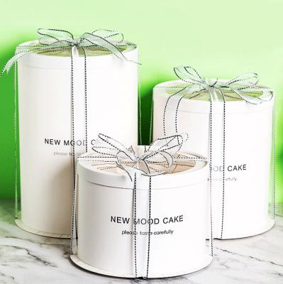 China Wholesale Custom Recyclable Luxury Wedding Dome Cylinder Cake Box Tall Round Paper Gift Box Valentine's Day With Windows for sale